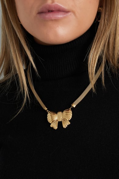 Big Statement Bow ketting - Goud kleur h5 Afbeelding2